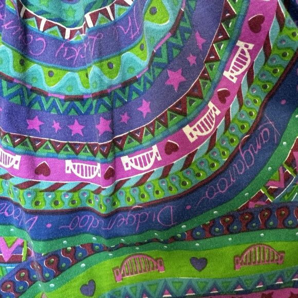 Bec Pierce Australia Long Skirt Full Circle Whimsical Pattern Medium Boho - Picture 6 of 13